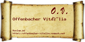 Offenbacher Vitália névjegykártya